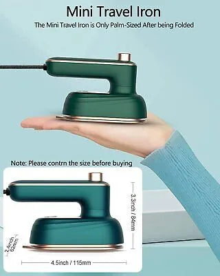 Mini Portable Travel Iron Steamer – 40W Fast Heat, 90° Rotating Handle, Digital Display