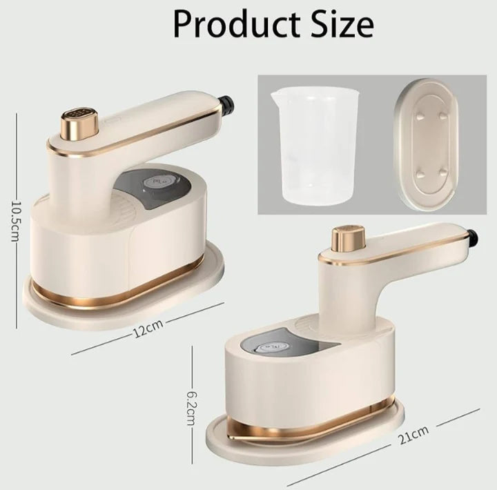 Mini Portable Travel Iron Steamer – 40W Fast Heat, 90° Rotating Handle, Digital Display